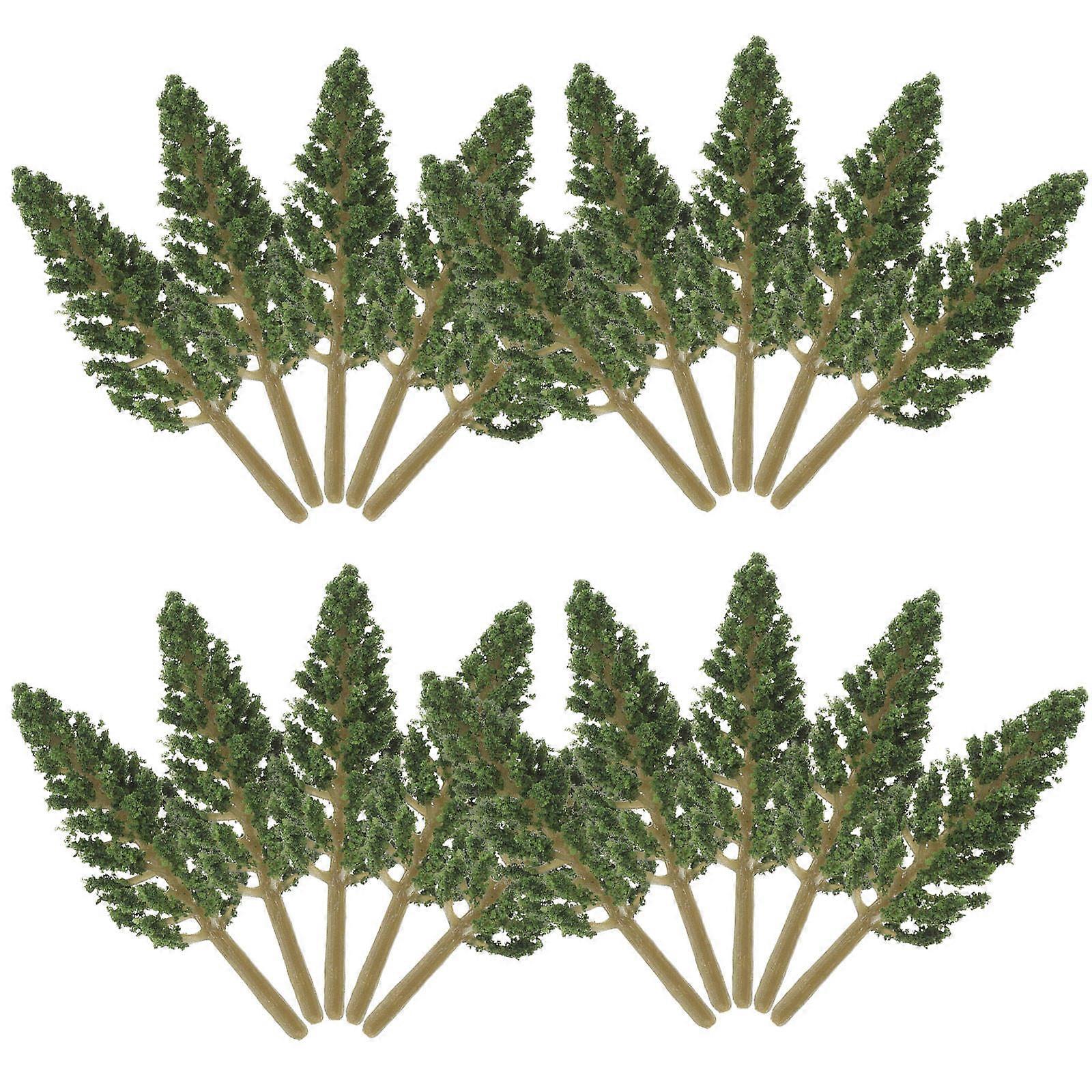 Miniature Trees Green Plastic for Decoration Scenery Model Tree 50Pcs Set
