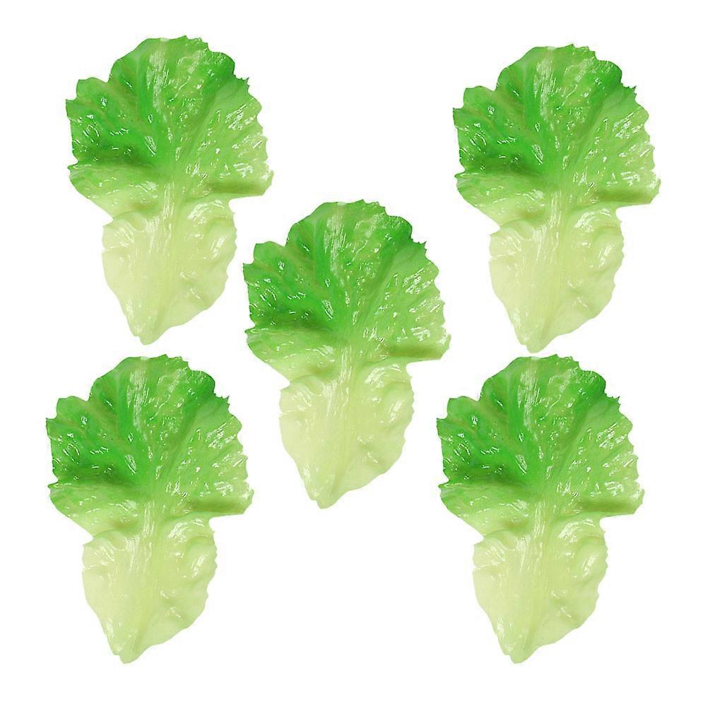 Simulation Vegetables Leaf Fake Lettuce Leaf for Decor 5Pcs Green PVC