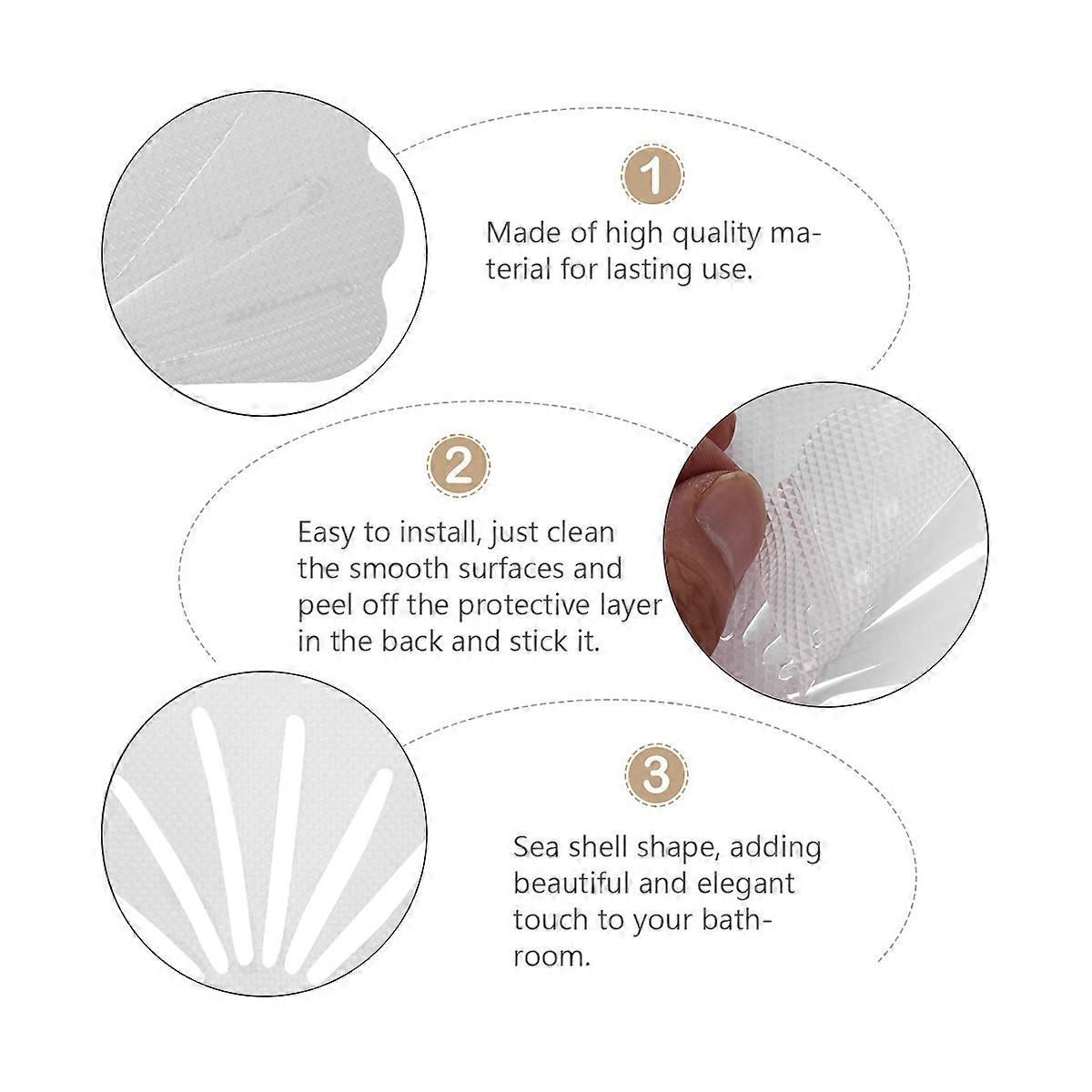 Bathroom Antislip Sticker Shell Shape Appliques for Safety Use 12Pcs