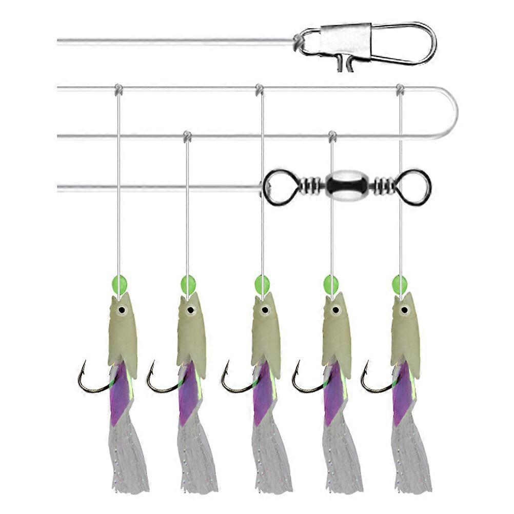 String Fishing Hook Luminous Fishhook for Fishing 2 Strings Assorted Color