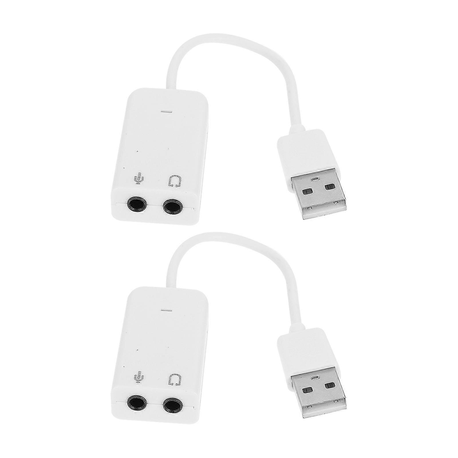 Practical Sound Card External USB Adapter for Laptop 2Pcs Included