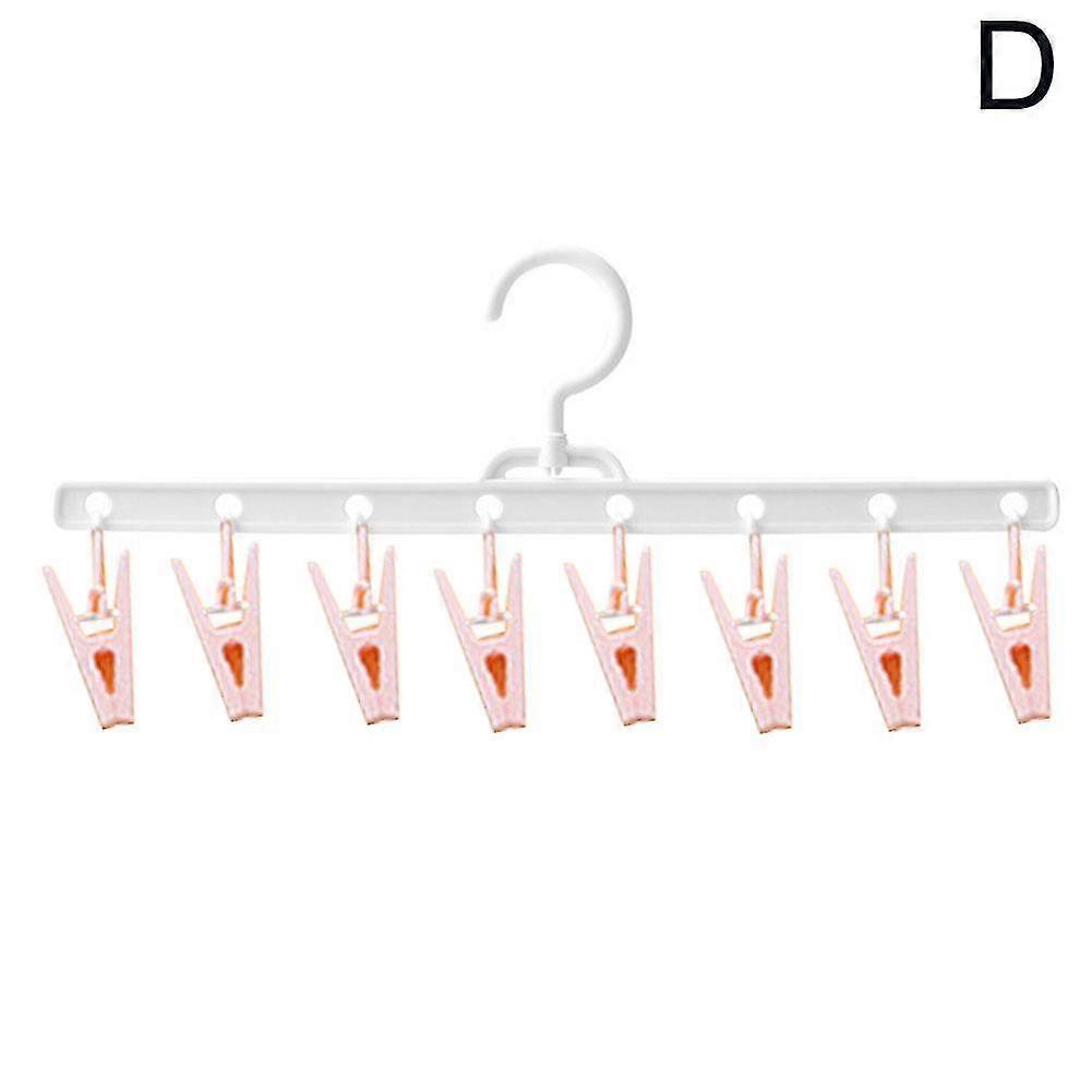 8 Clips Hanger Portable Multifunctional Windproof Clothes Socks Underwear Rack 26-27s