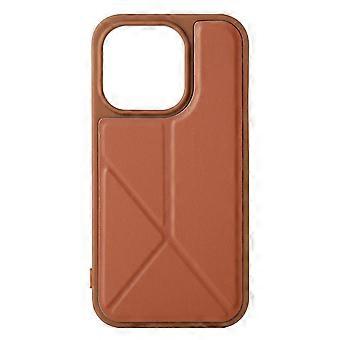 Case For Iphone 13 Pro Max Brown Stand Leather Outer Desktop No14563