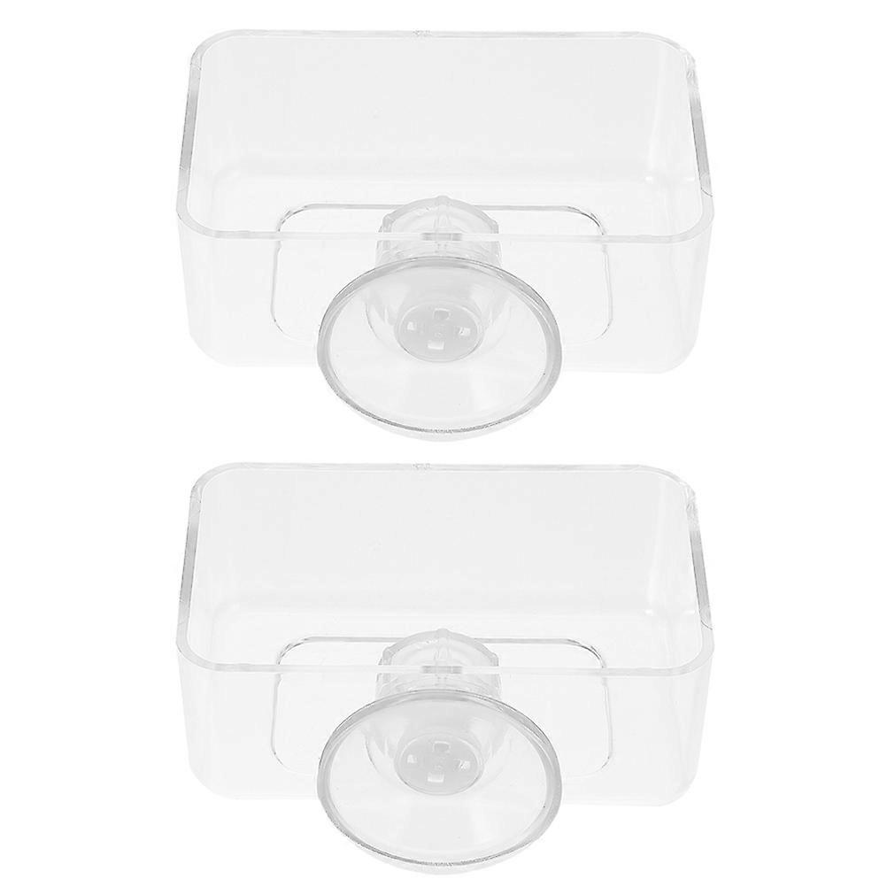 Transparent Acrylic Fish Feeding Ring for Fish Tank 2Pcs Feeder