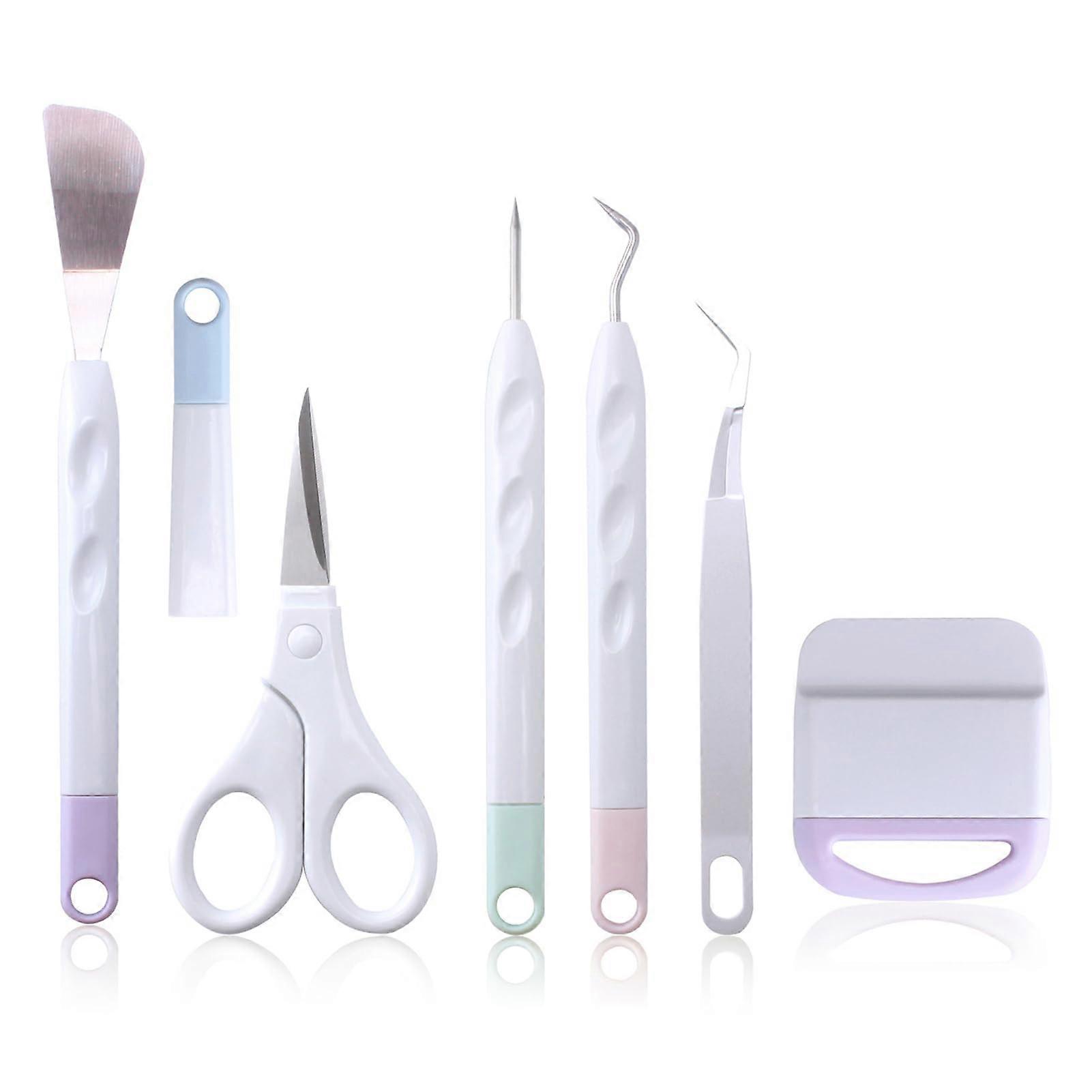 Weeding Tools for Vinyl and Paper Crafts, 6pcs Precision Craft Weeding Tool Set with Ergonomic Grip