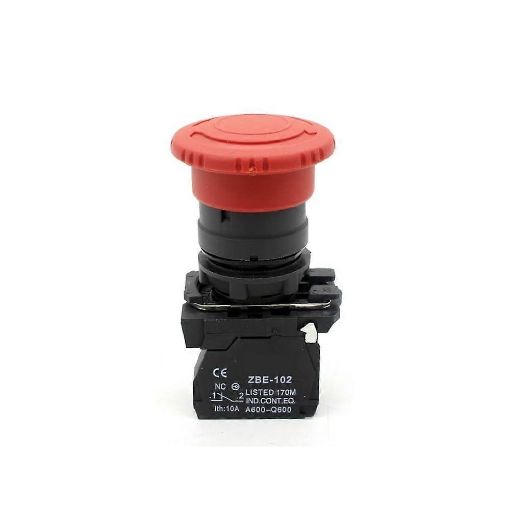 Emergency Stop Button Switch Red Mushroom Head 1NC Industrial Quick Response Control