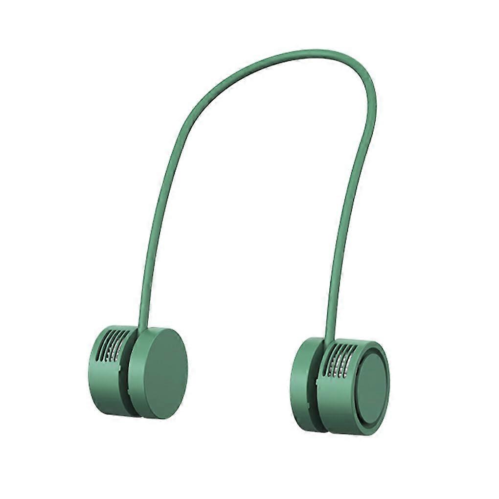 Rechargeable Portable Neck Fan with Adjustable Aroma Diffuser, 3 Speeds, Lightweight Green Design