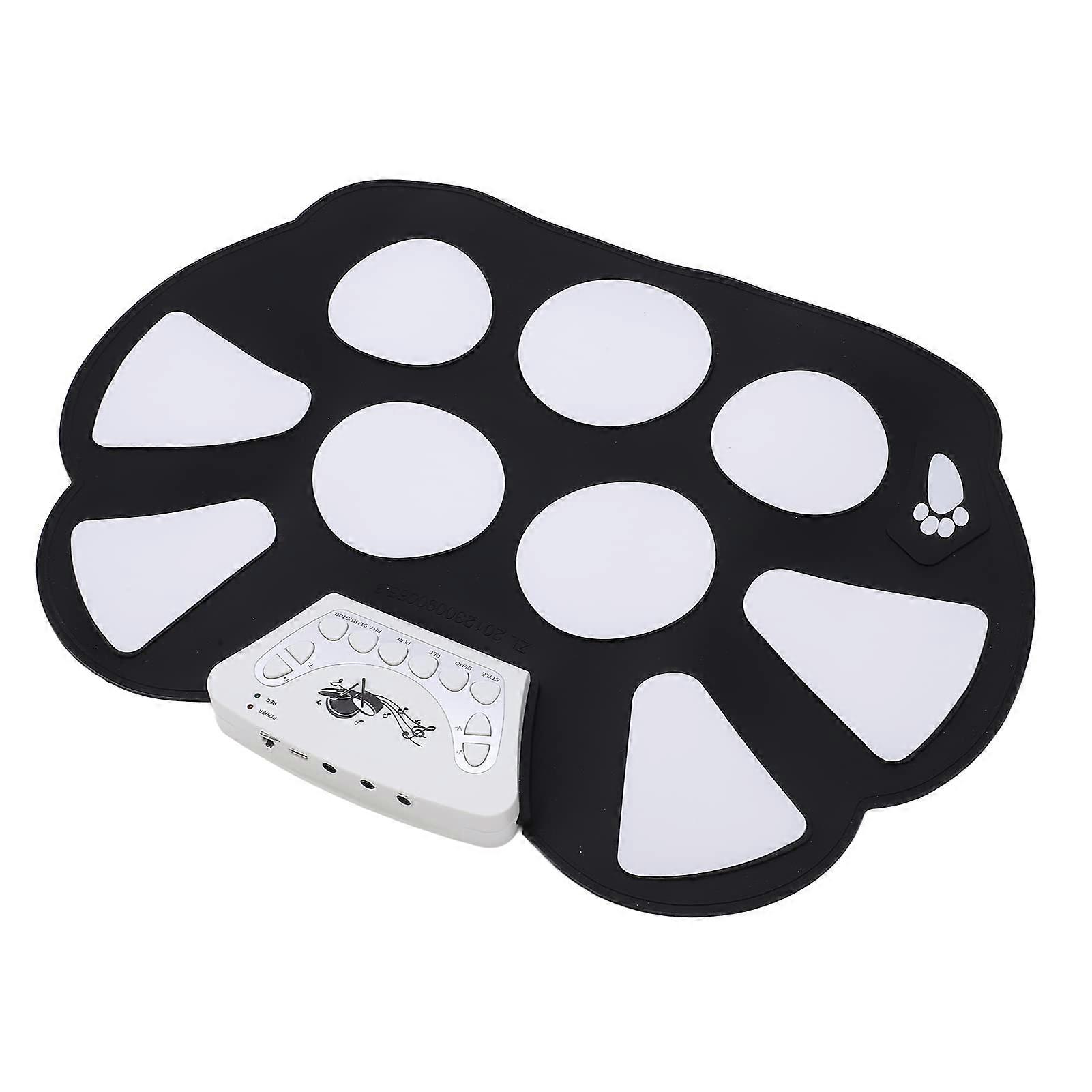 Electronic Drum Kit with 9 Responsive Pads, USB MIDI, RollUp Portable Design for Practice