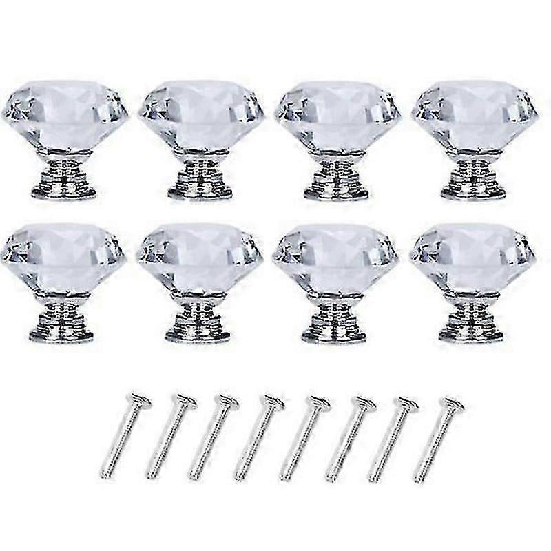 8 Stück Diamantknöpfe aus Glas