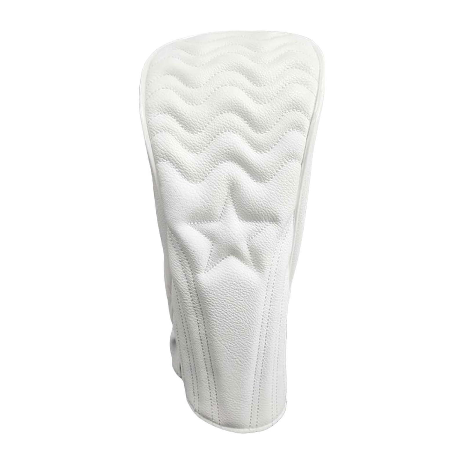 Golf Driver Headcover White Scratch Resistant Waterproof Dustproof with Soft Lining Protection