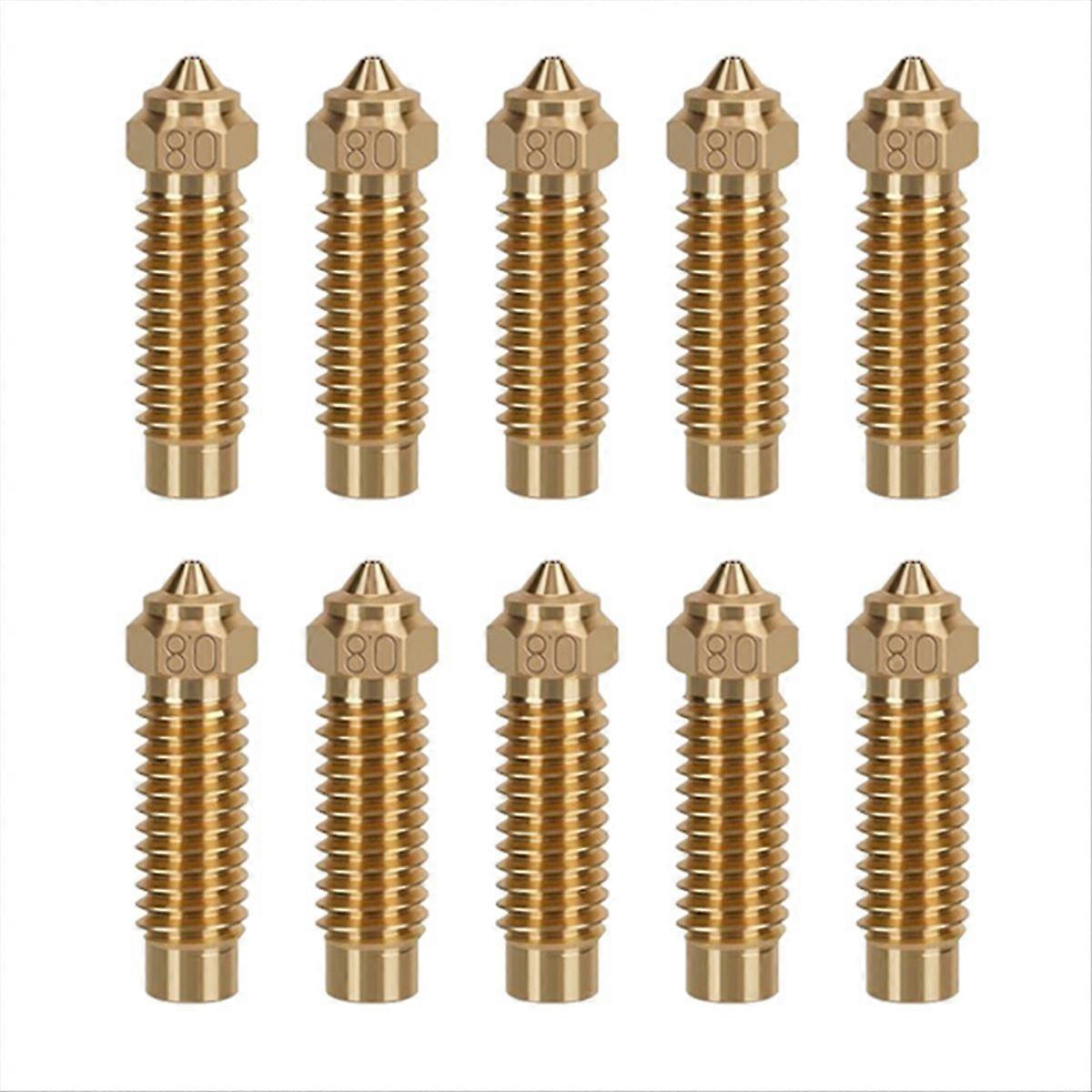 10Pcs for Neptune 4Plus/4Max Brass Nozzle High Temperature Nozzle for 1.75mm PLA/ABS/PETG/TPU/PC/PP/