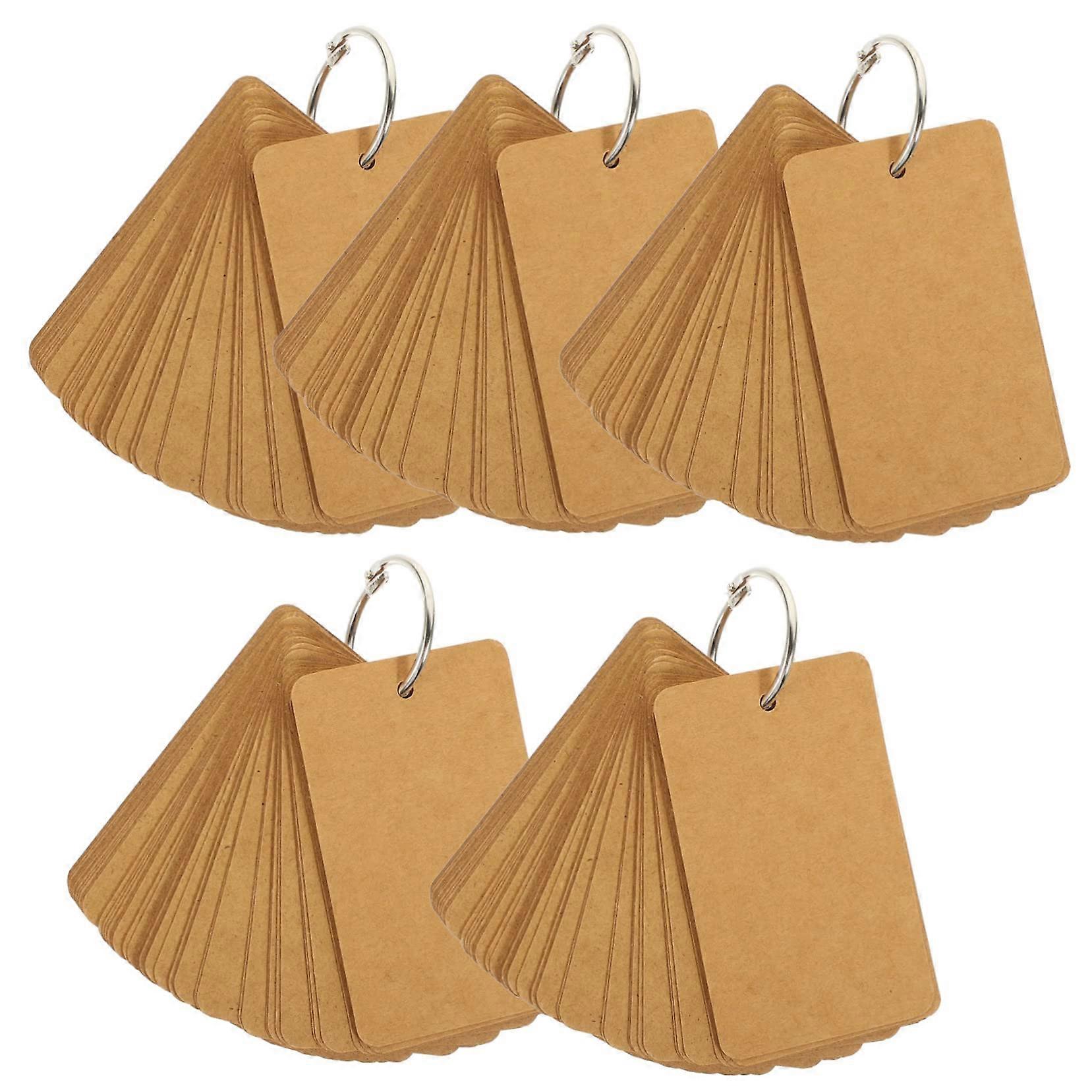 Blank Index Cards with Hole Punch, Thick Cardstock Flashcards, Rounded Corners for Study and Notes