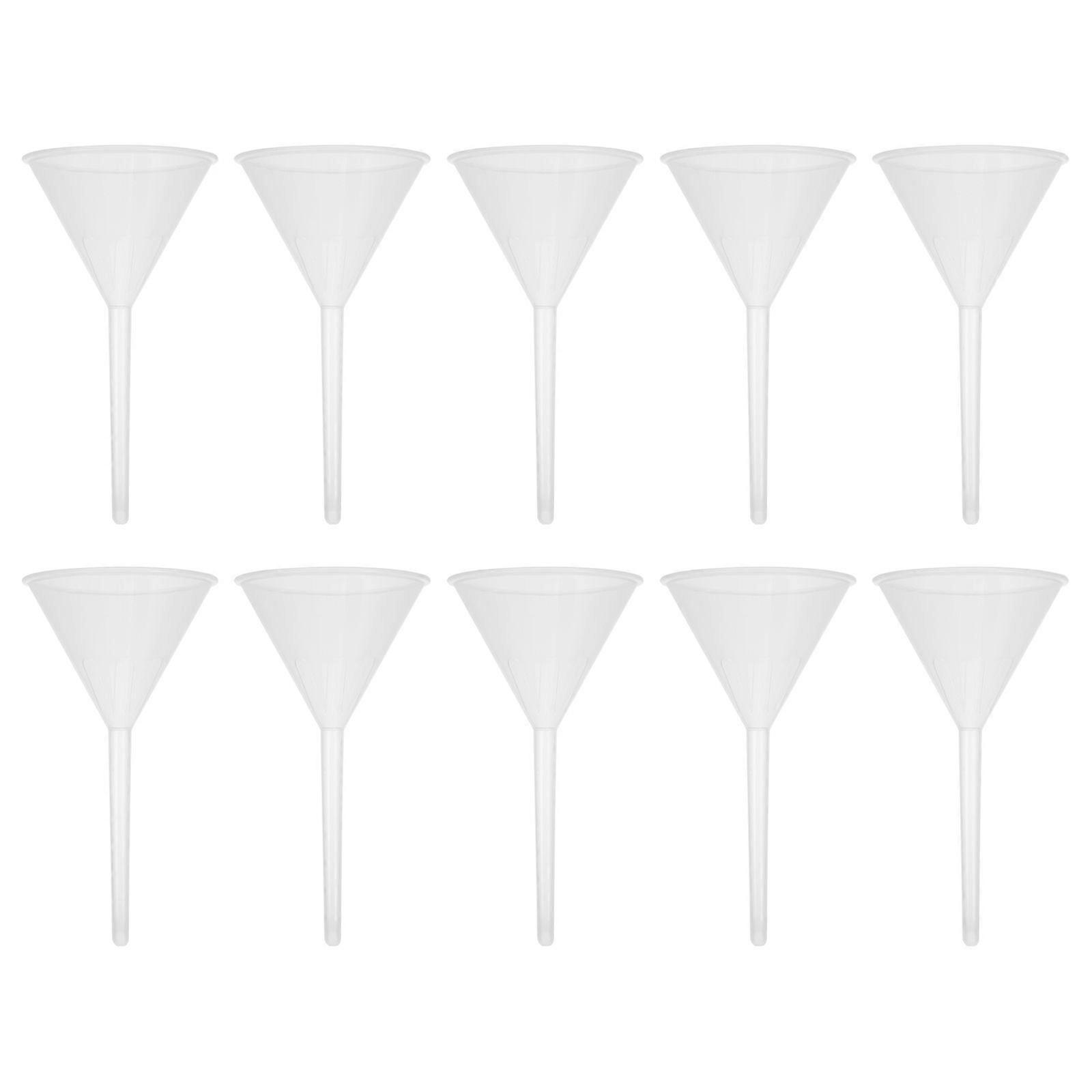 10pcs Plastic Filling Funnels 90mm Scientific Plastic Funnel Triangular Funnel