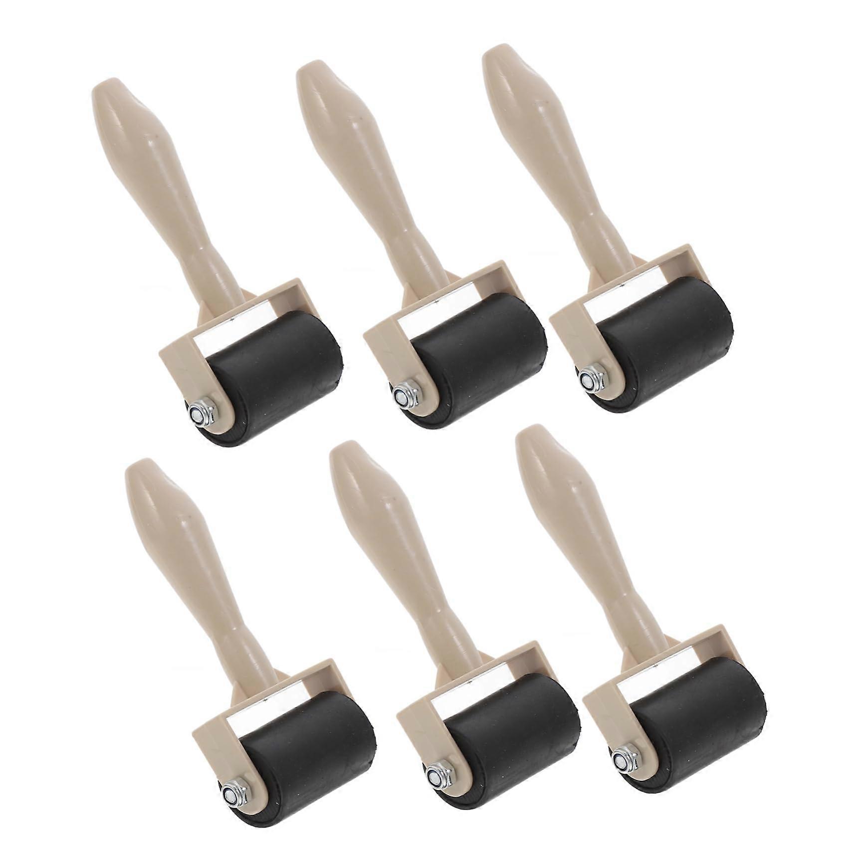 6pcs Printmaking Roller Set with Ergonomic Grip for Smooth Ink Application and Art Projects