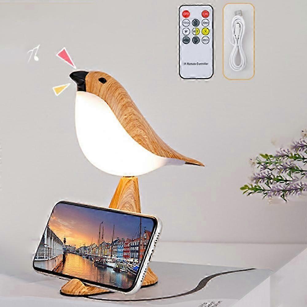 Creative Bird Shape Bedside Lamp Multifunction Aroma Diffuser Phone Holder Ambient Light with Sound