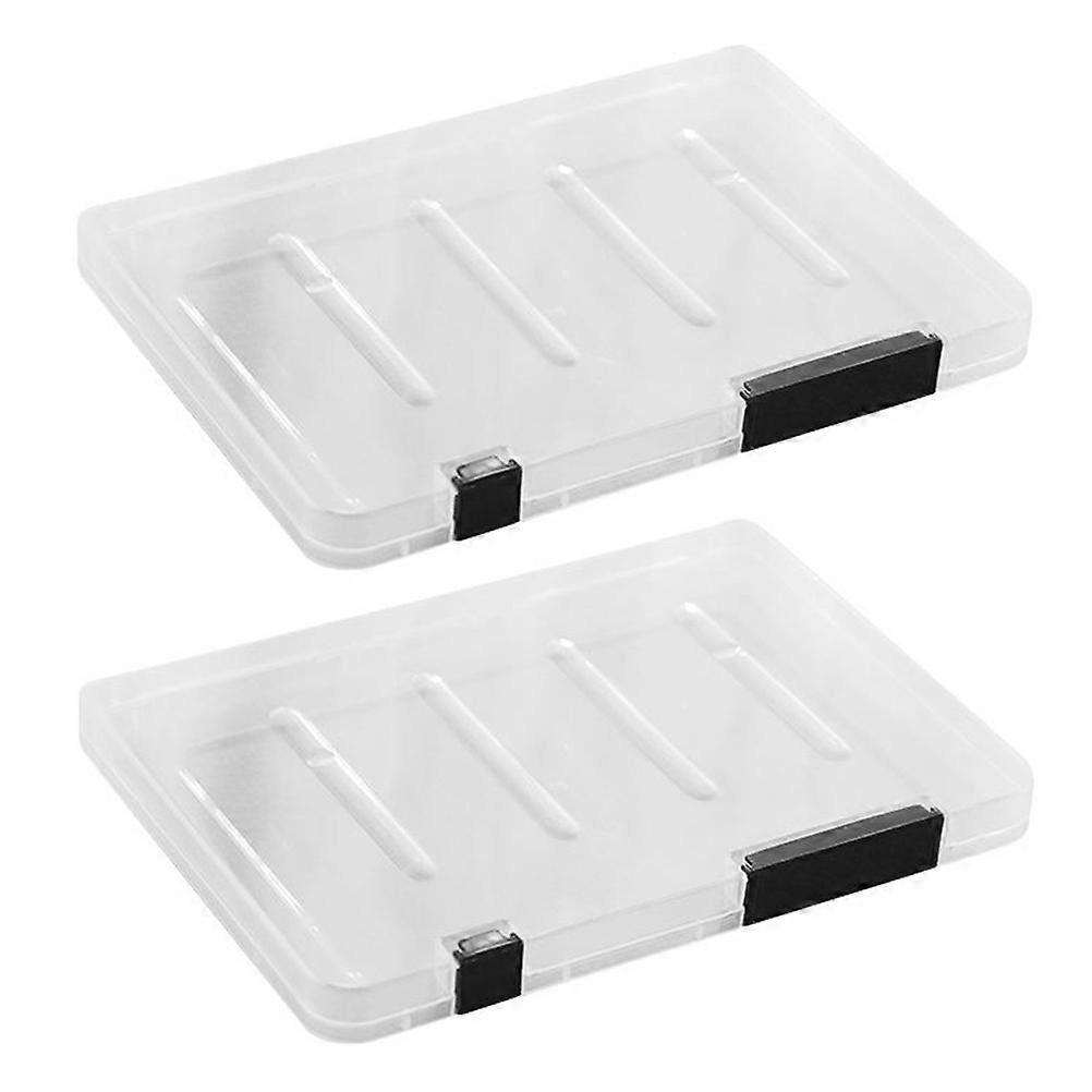 Documents Organizer Portable Documents Box for Storage 2Pcs Plastic
