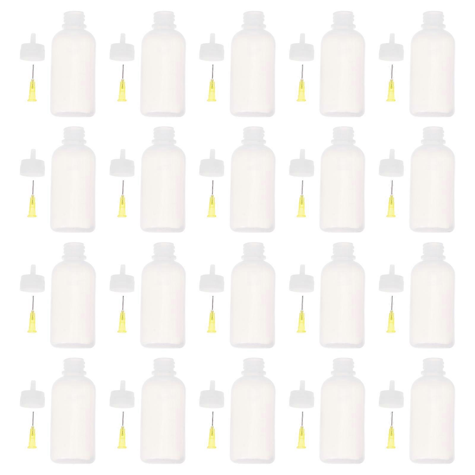 Needle Tip Applicator Bottle for Storage 20Pcs Clear Plastic Squeeze Bottles