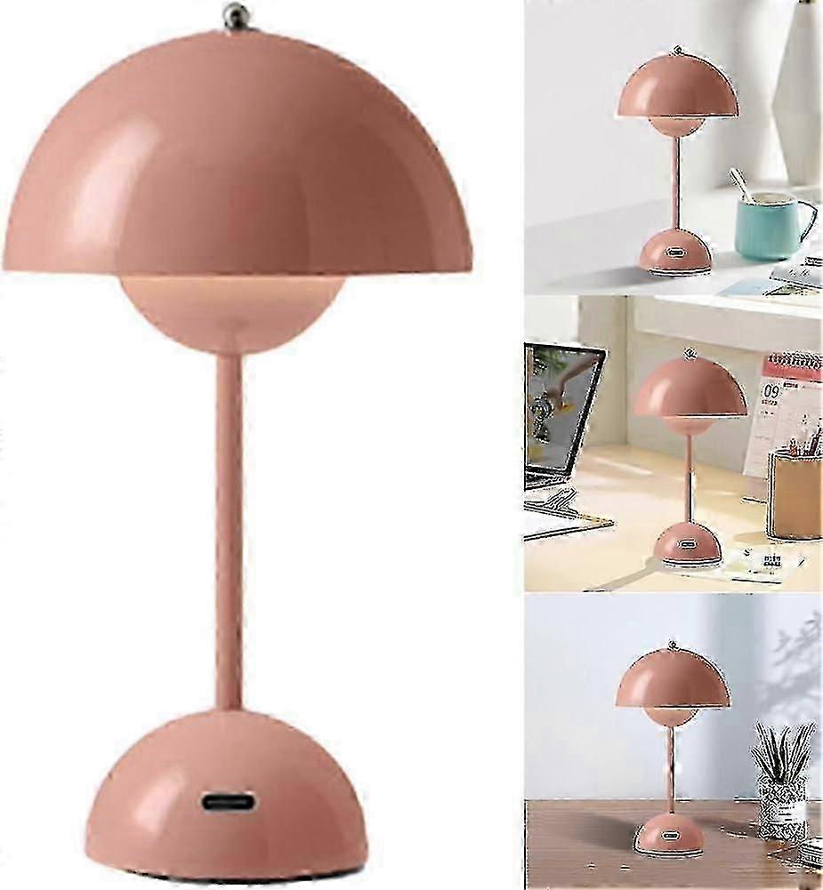 Nordic Mushroom Table Lamp, Rechargeable Dimmable LED Bedside Light