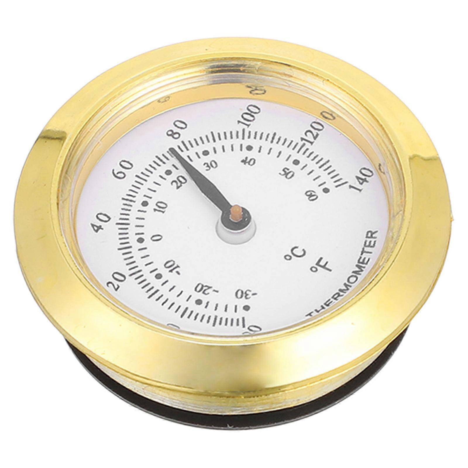 Small Temperature Gauge for Indoor Use Compact Round Device