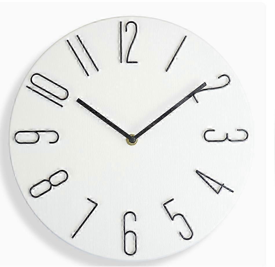 Sleek 30cm Minimalist White Wall Quartz Clock