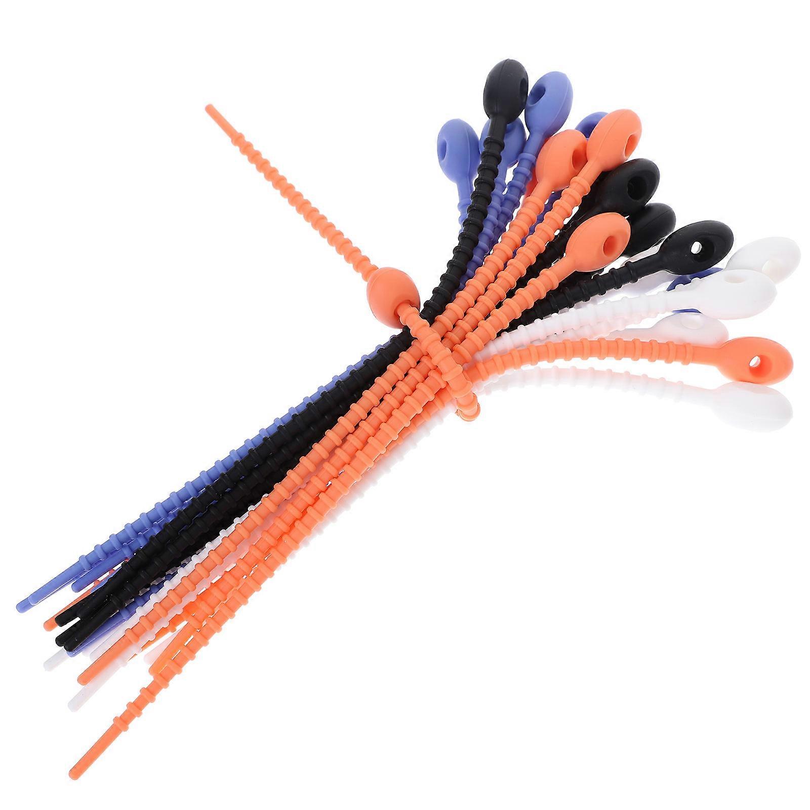Reusable Silicone Cable Zip Ties for Wire Management 24Pcs Multicolor