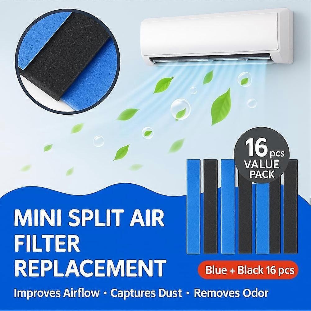 16Pcs Replacement Mini Split Air Filter for Mitsubishi Electric MAC-2300FT-E,MAC-3000FT-E,8.3" Replacement,Without Frame
