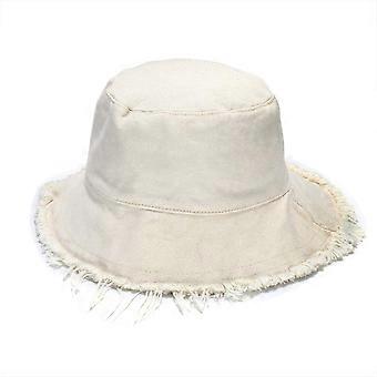 Borderier zonnehoeden voor dames, zomerse casual hoed met brede rand, katoenen bucket hat, strand-, vakantie- en reisaccessoires.