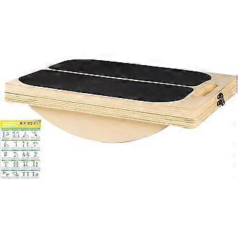 Balanceboard aus Holz, Core- und Stabilitätstrainer mit rutschfester Oberfläche
