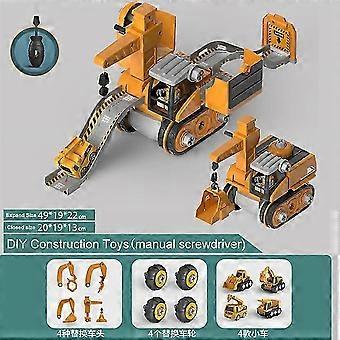 DIY Construção Truck Toys, Take Apart Veículo de Engenharia com furadeira elétrica, Brinquedos de escavadeira para presentes de crianças para crianças