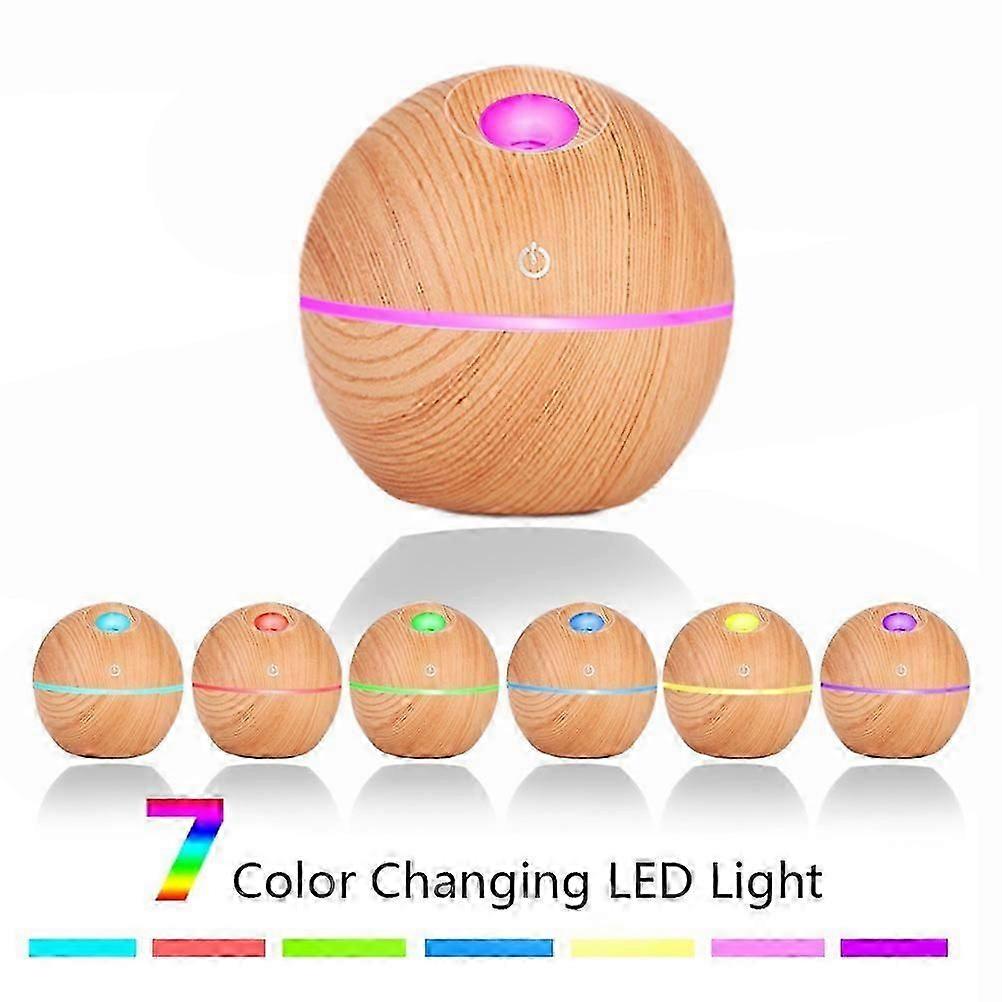 Mini LED Aroma Humidifier Desk Diffuser, Auto Power Off, Changeable Light Colors, 130ml, Ultra-Silent for Home Office
