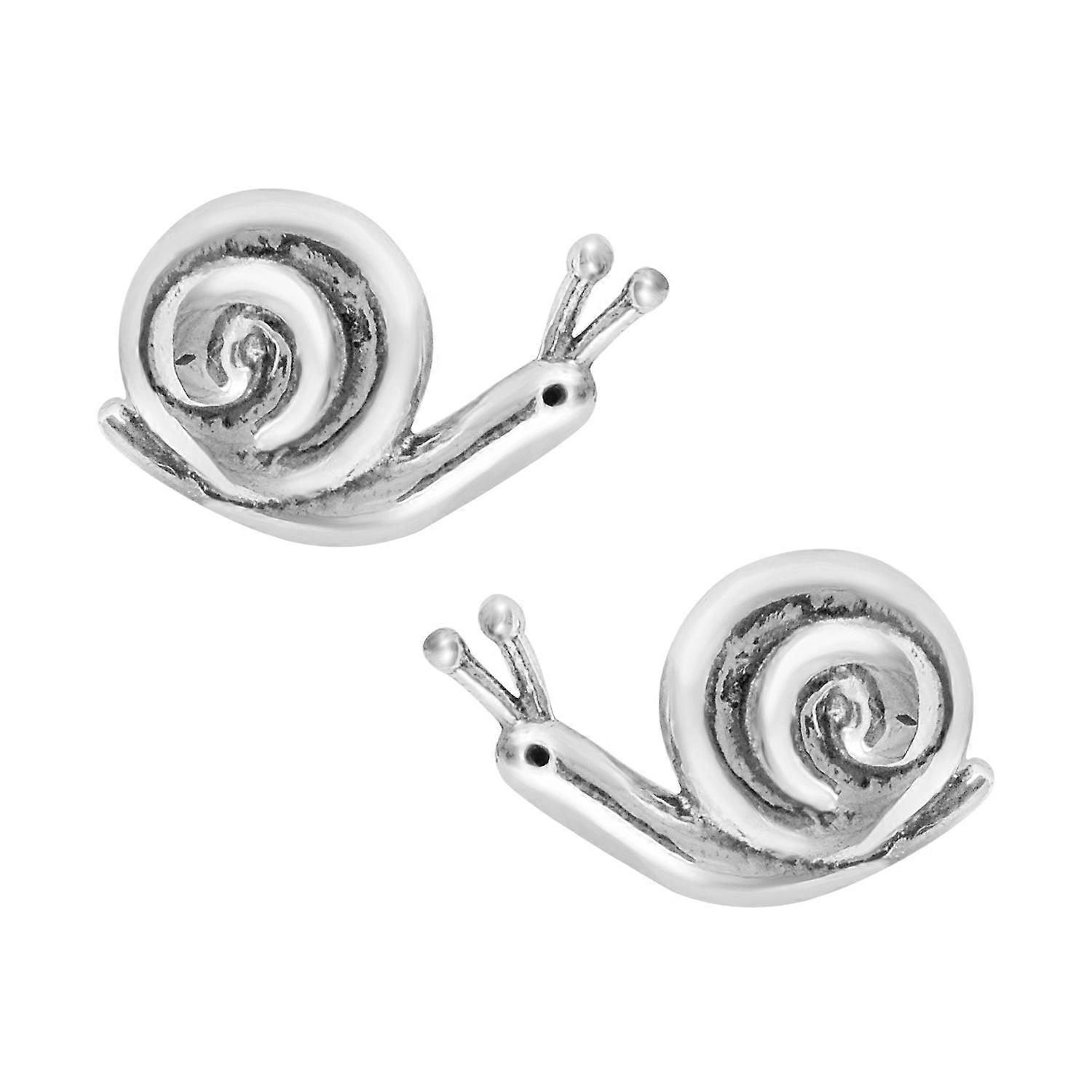 Snail Stud Earrings - 925 Sterling Silver