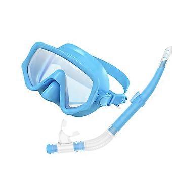 Snorkel Set with Diving Mask, Dry Top Snorkel, Leakproof Silicone Seal, Foldable Design, Adjustable Head Straps, 180-Degree Panoramic Lens, For Swimmi