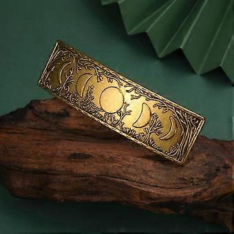 Fermaglio per capelli vintage retrò con fasi lunari, grande, realizzato a mano in metallo, fermaglio francese protettivo per capelli, accessori per capelli alla moda per donne e ragazze.