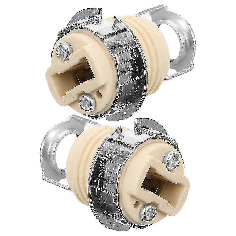 2pcs Ceramic G9 Light Threaded Socket Screw-in Light Bulb Socket Light Bulb Holder Replacement