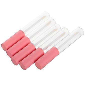 DIY Clear Lip Gloss Tubes with Wand for Painting Use 5Pcs Pink Color