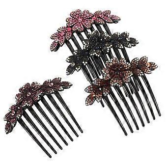 4pcs Haarkämme funkelndes Glitzerhaar Seitenkämme Abschlussball Kopfschmuck Strass Haarschmuck