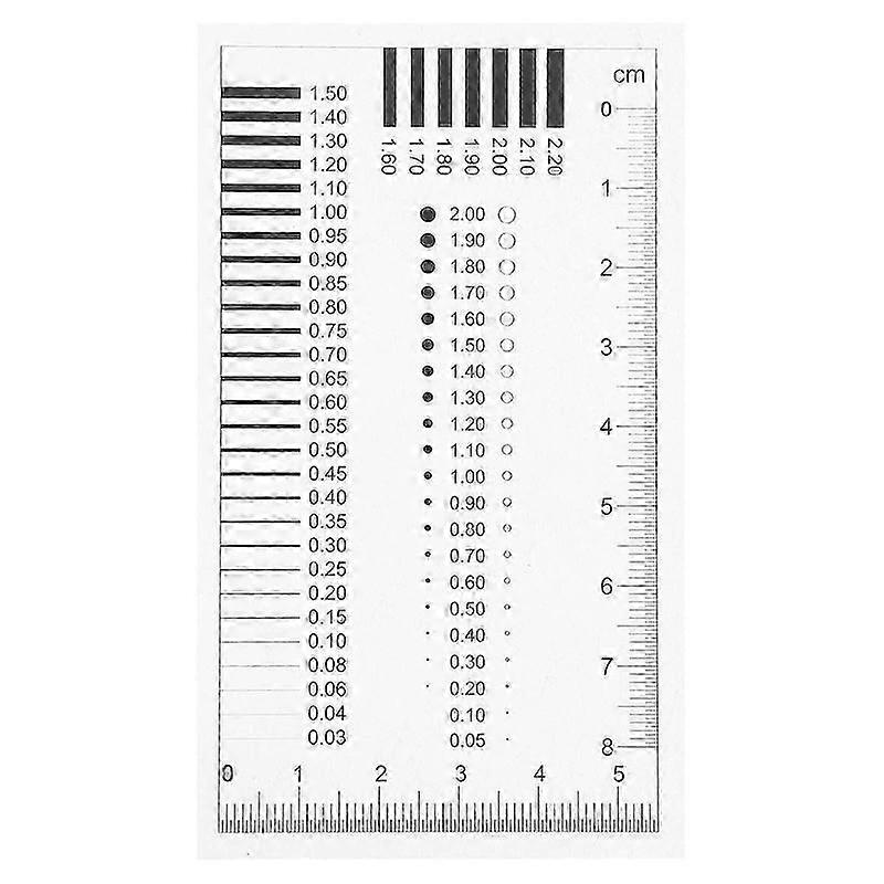 line width measurement ruler with sec chart
