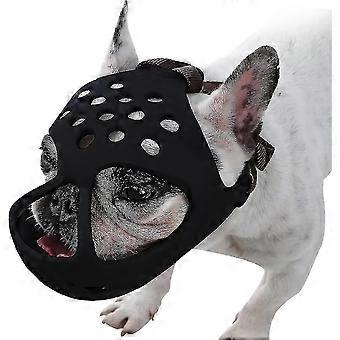 Dog Muzzle For Short Snout Dogs, Soft Silicone Breathable Bulldog Muzzle For Biting, Chewing, Licking, Ideal For Flat-faced Dogs N