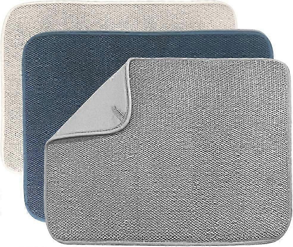 3 Pack Dish Drying Mat Absorbent Microfiber Kitchen Counter