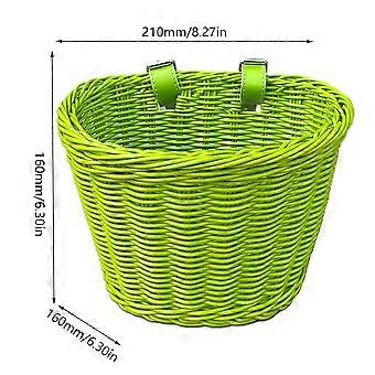 Bicycle Basket Rattan Woven Bike Storage Front Handlebar Basket Removable Waterproof Bicycle Pannier Basket Kid Bike Carrier Bag