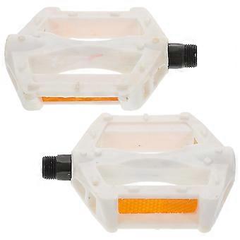 Anti-Slip Bicycle Foot Pegs for Bike 2Pcs White Plastic Cycling Pedals
