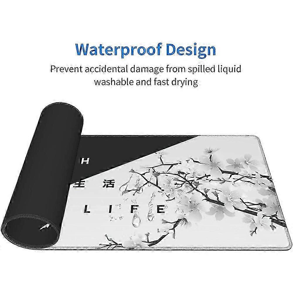 Black and White Gaming Mouse Pad,Large Mouse Mat