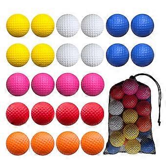 24 Pack Foam Golf Practice Balls,Practice Golf Balls for Backyard,Realistic Feel and Limited Flight Soft Golf Balls for Indoor or Outdoor Training,Mix