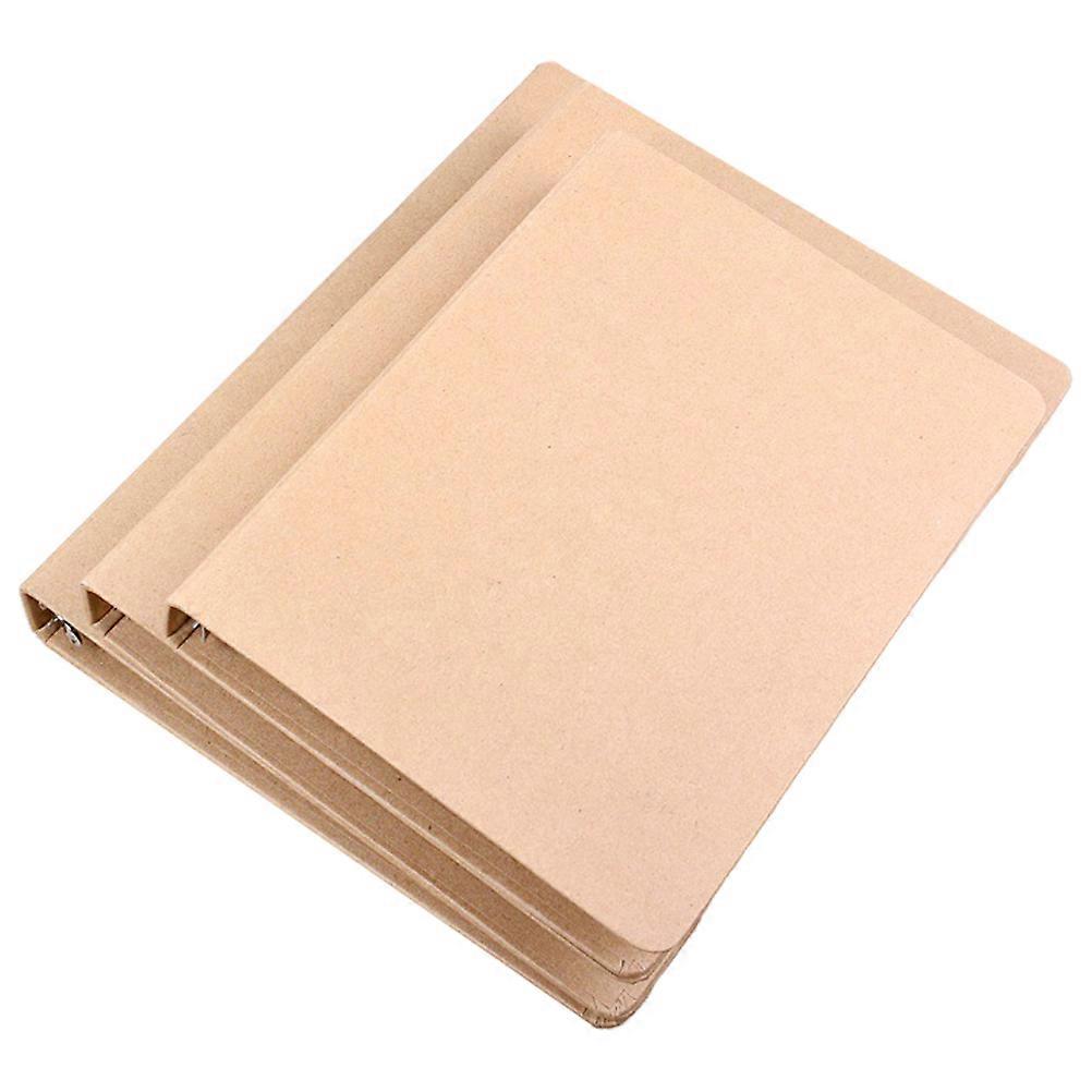 Loose-Leaf Notebook Kraft Paper Binder Shell for Office Use 3Pcs