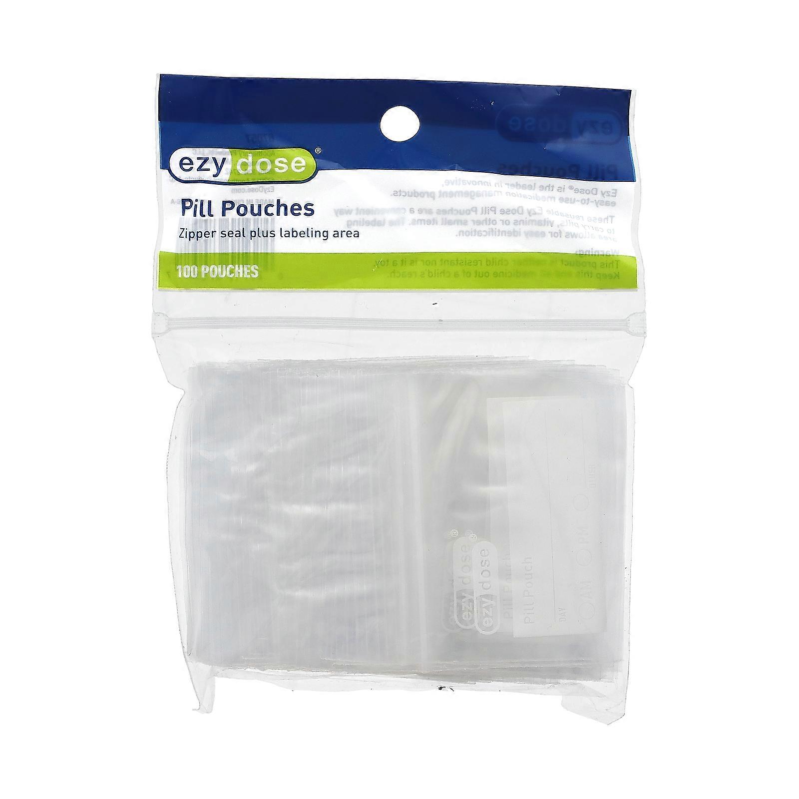 4 x Ezy Dose, Reusable Pill Pouches, 100 Count