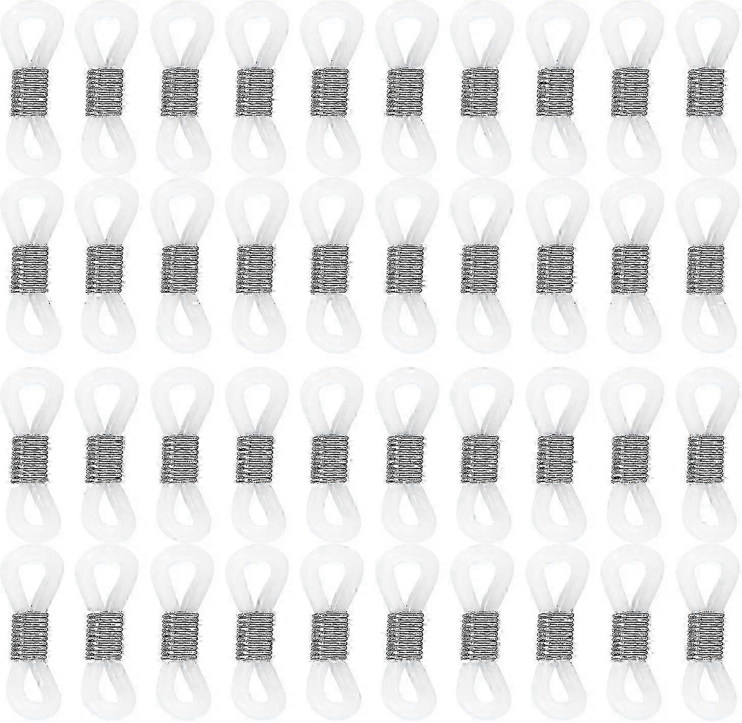 40pcs Eyeglass Chain Ends, Adjustable Eyeglass Chain Loop Holder Silicone