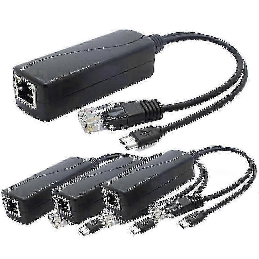 5V Micro-USB PoE Splitter 4-Pack