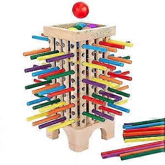 Beech Wood Tower Game With Colour Sticks