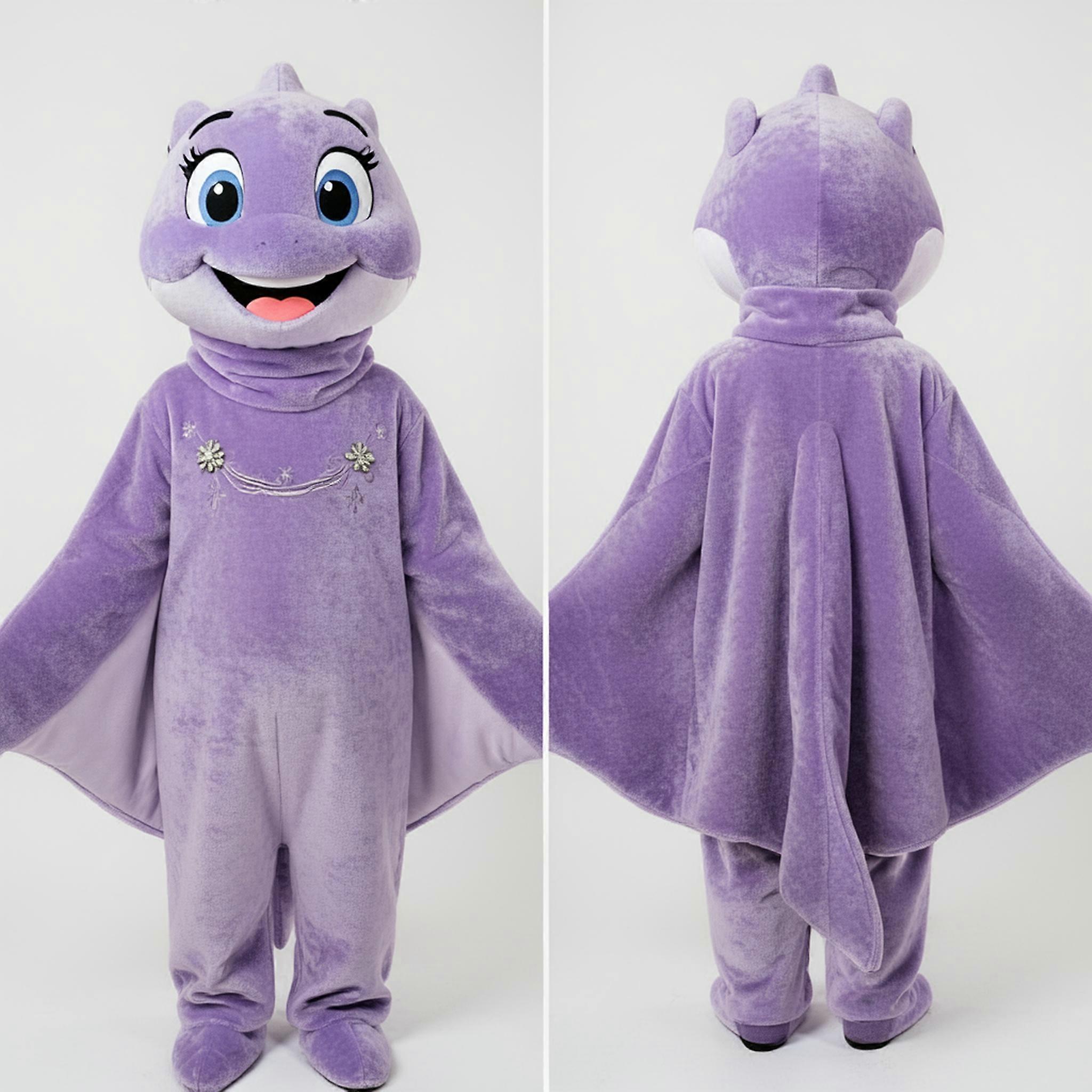 MASTICOT Lavender Plush Padded Manta Ray Mascot