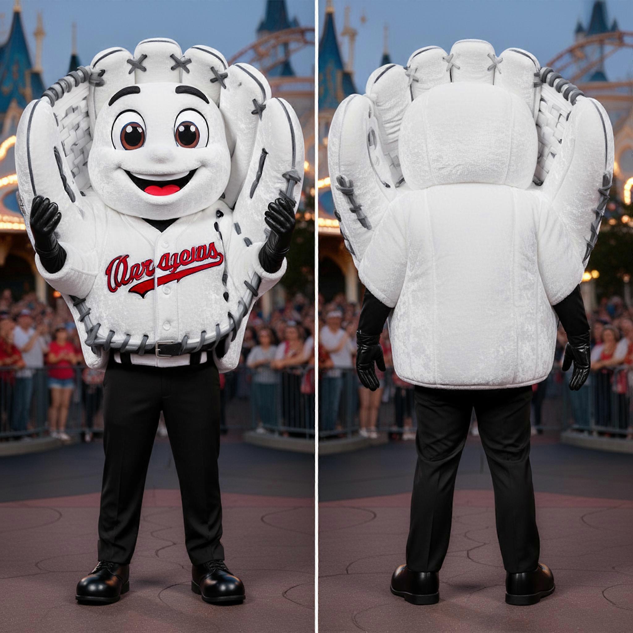 MASTICOT Glossy White Oversized Baseball Glove Mascot